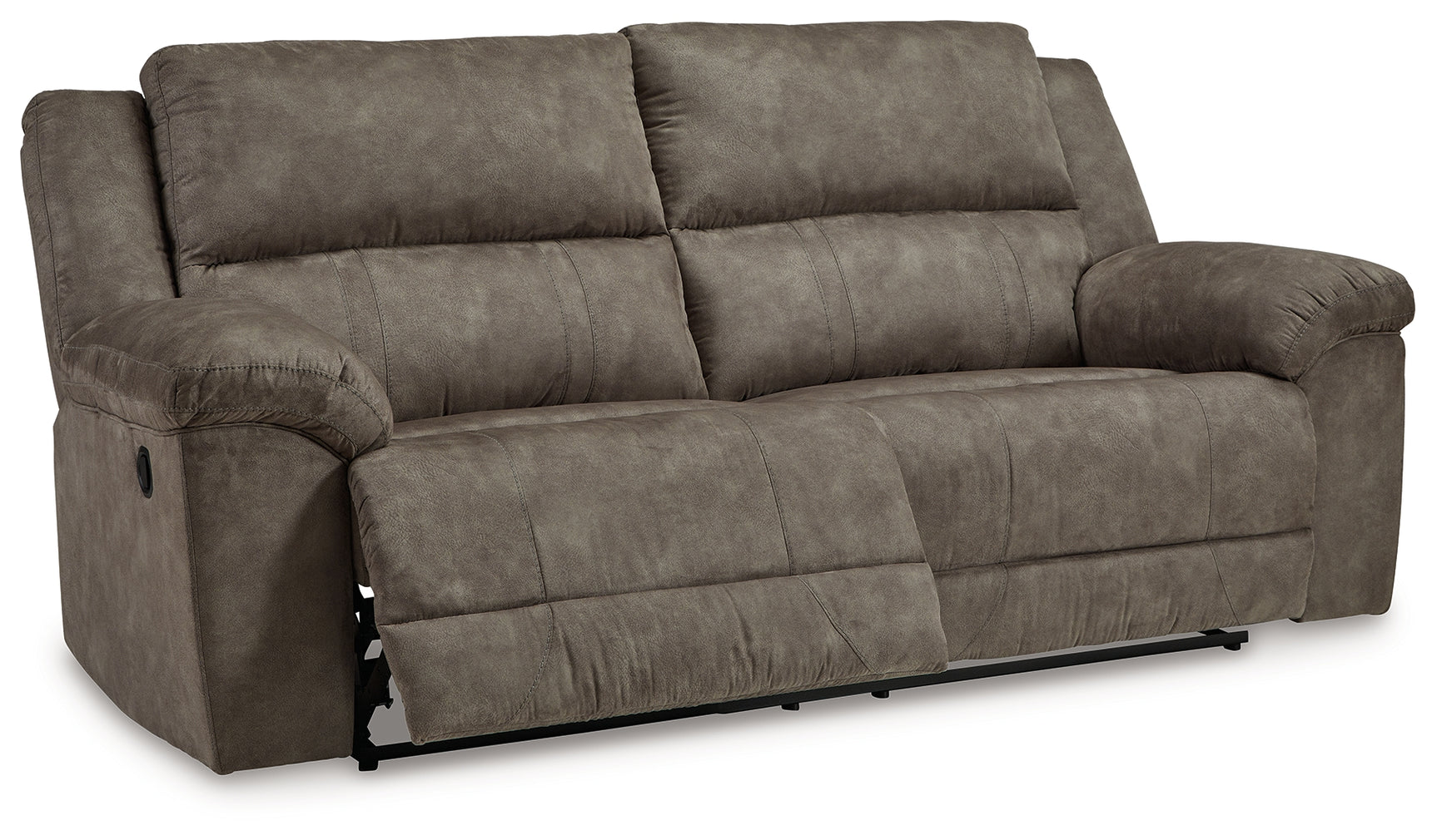 Laresview Reclining Sofa angled reclined position
