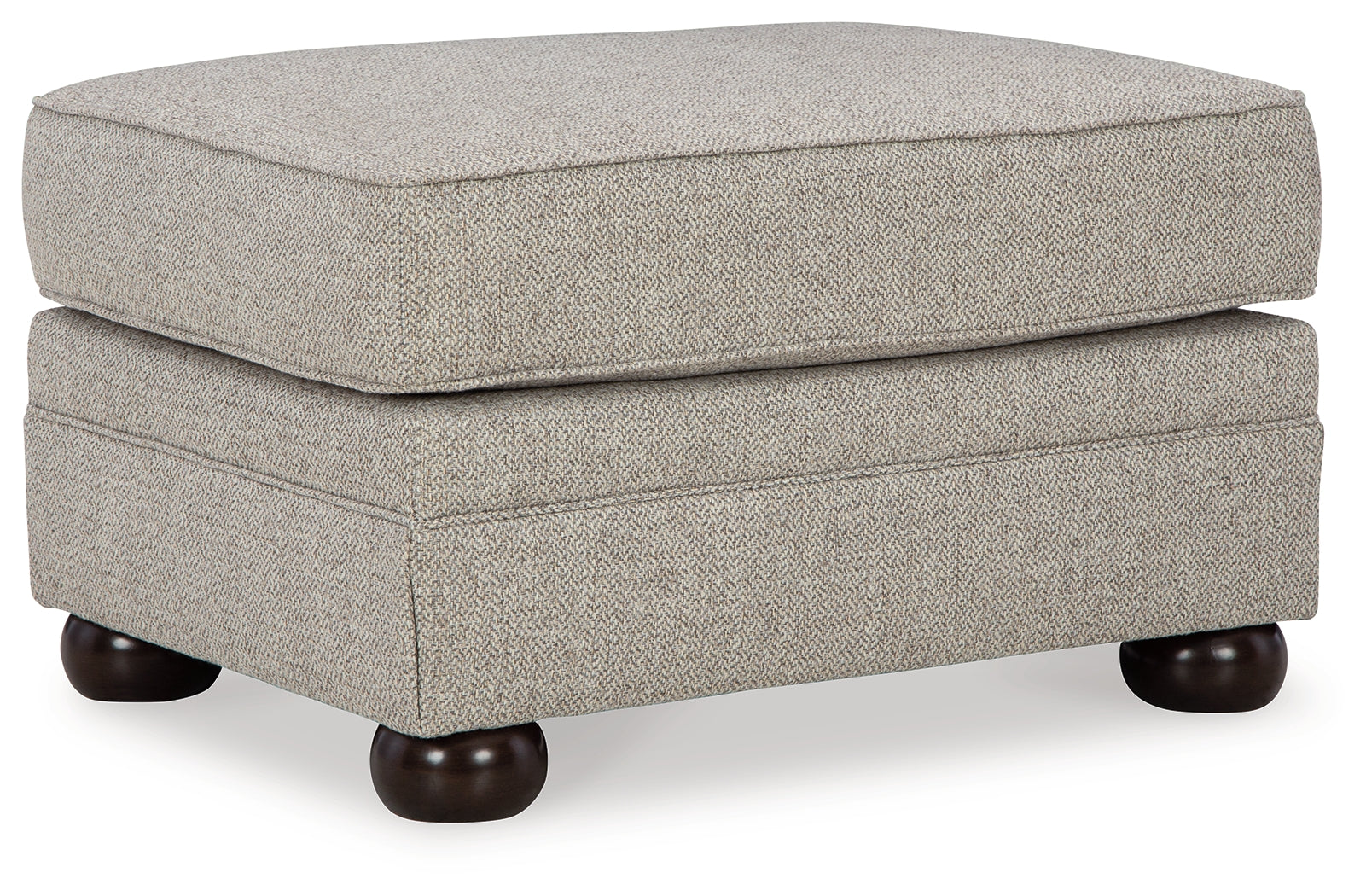 Gaelon Ottoman front view in dune chenille upholstery