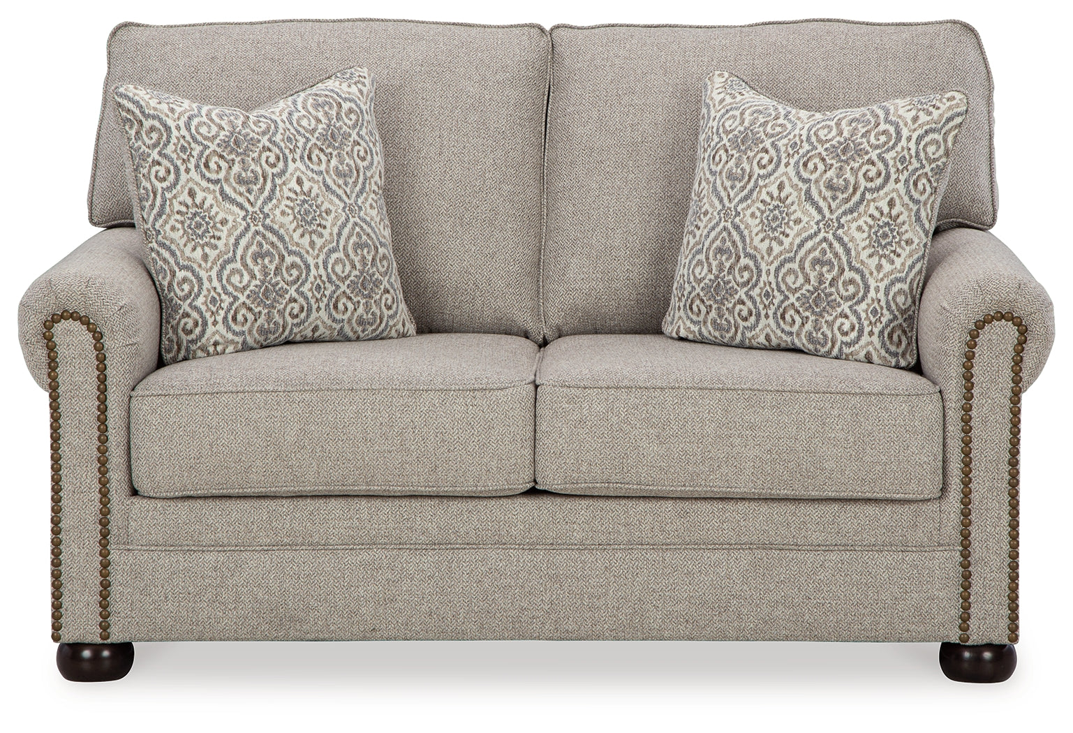 Gaelon Loveseat head-on front view with cushions