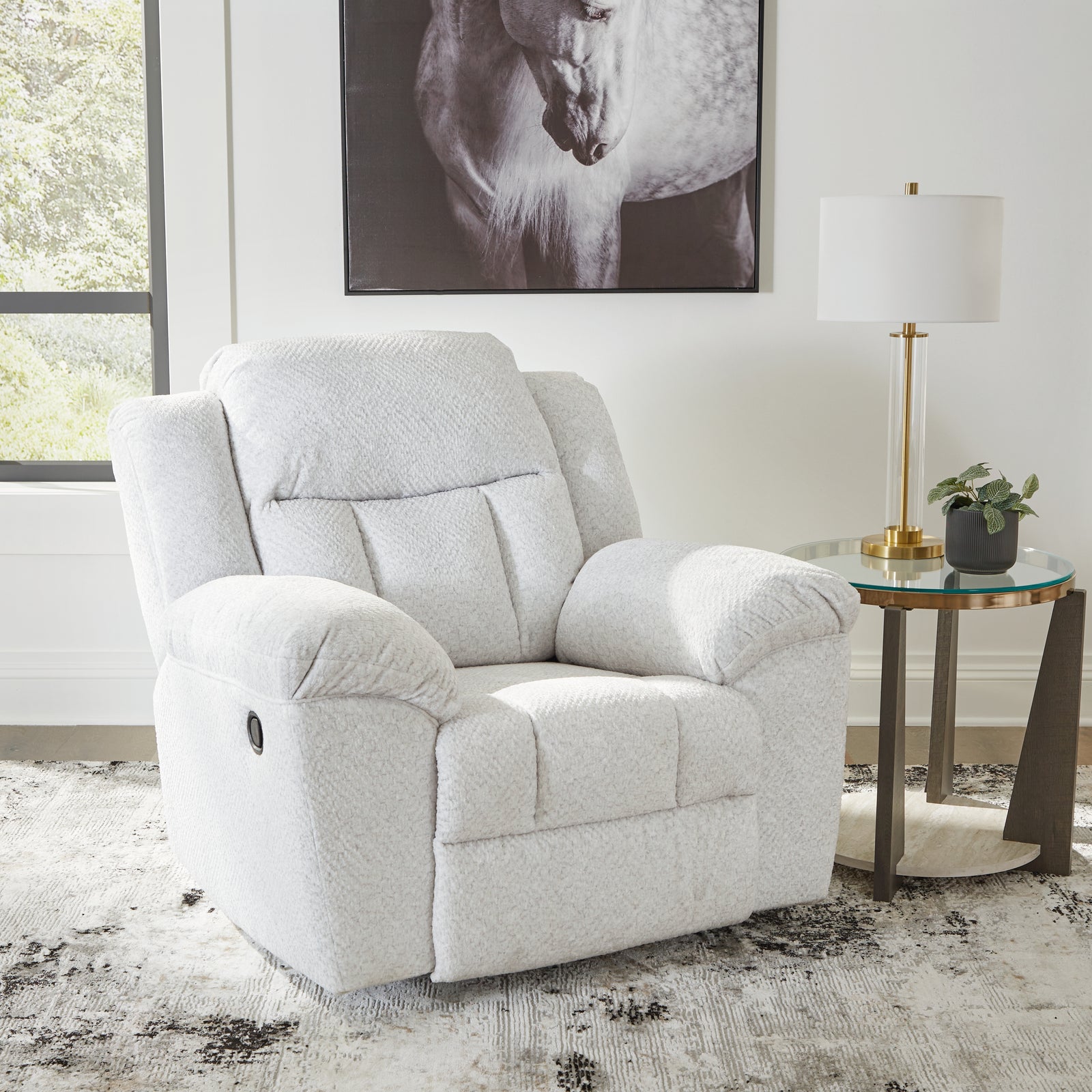 Frohn Snow Chenille Recliner