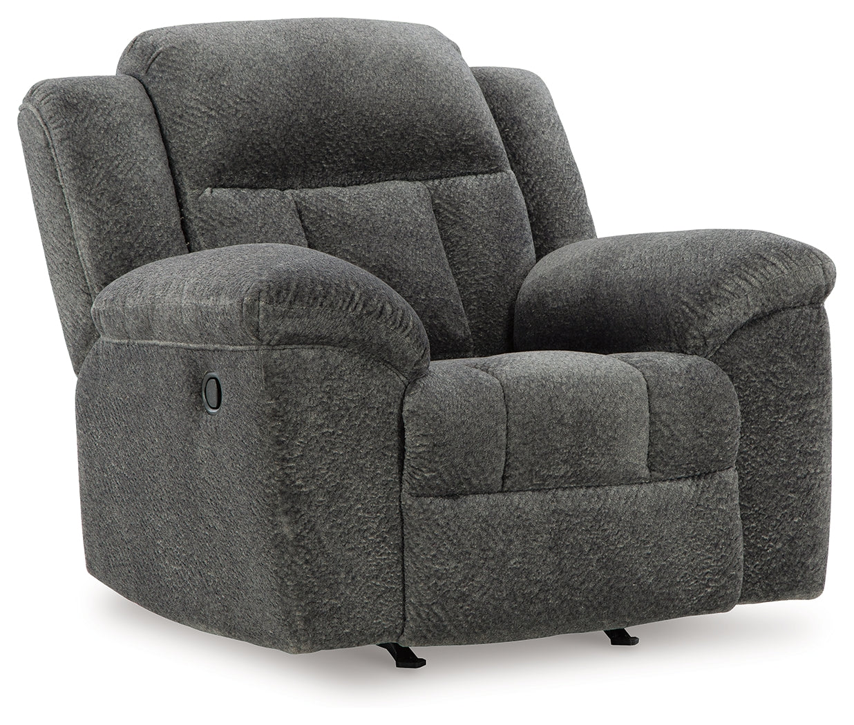 Side angle of Frohn Graphite Chenille Recliner chair