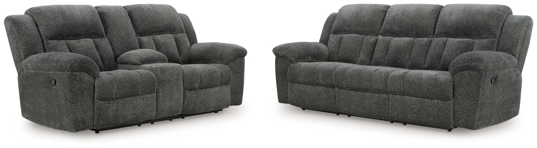 Frohn Graphite Loveseat angled side