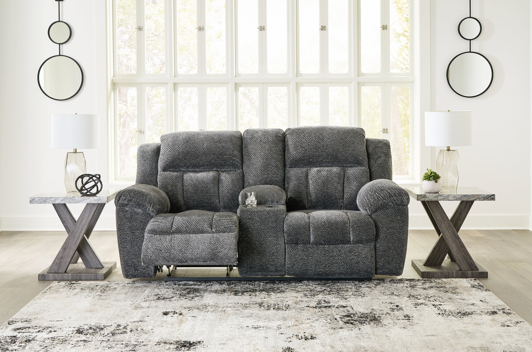 Frohn Reclining Loveseat fully open reclined position