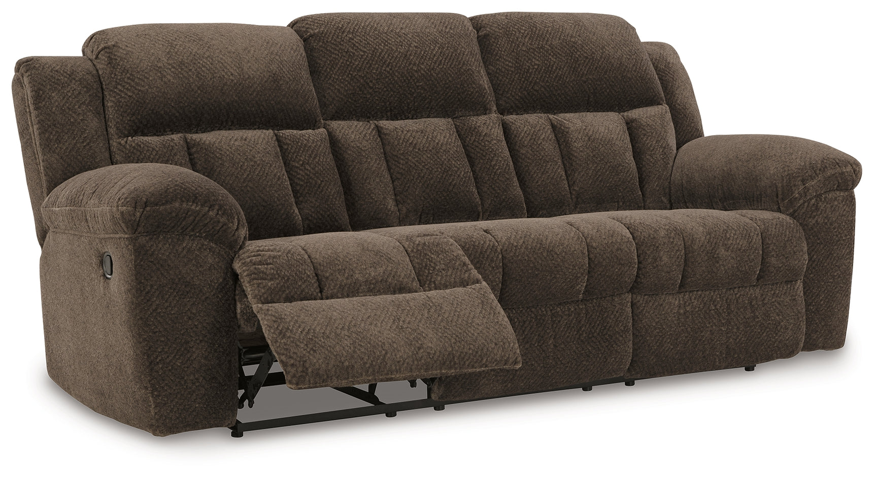 Frohn Reclining Sofa side view with recliner closed