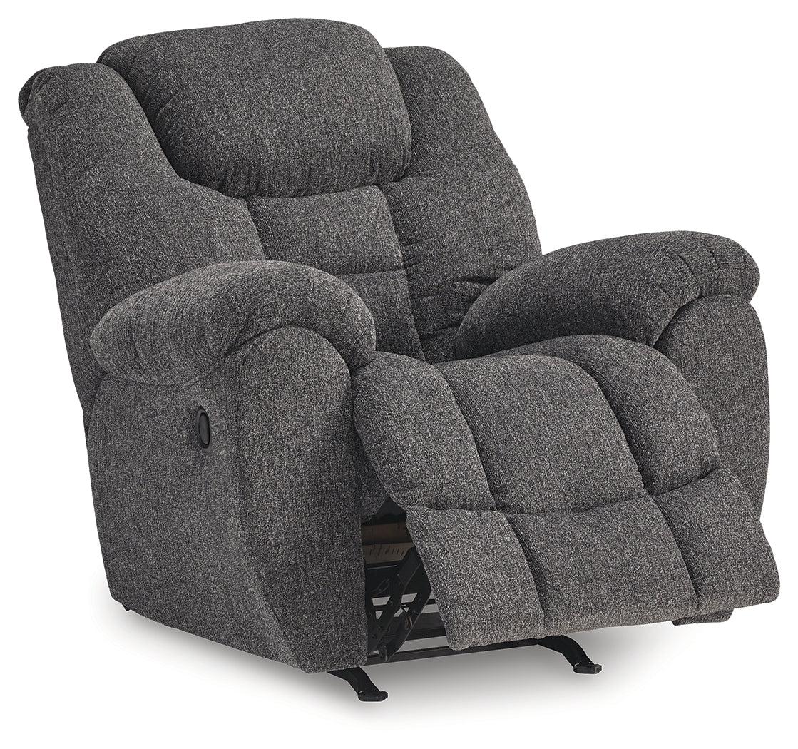 Reclining position of Foreside Charcoal Performance Fabric Recliner