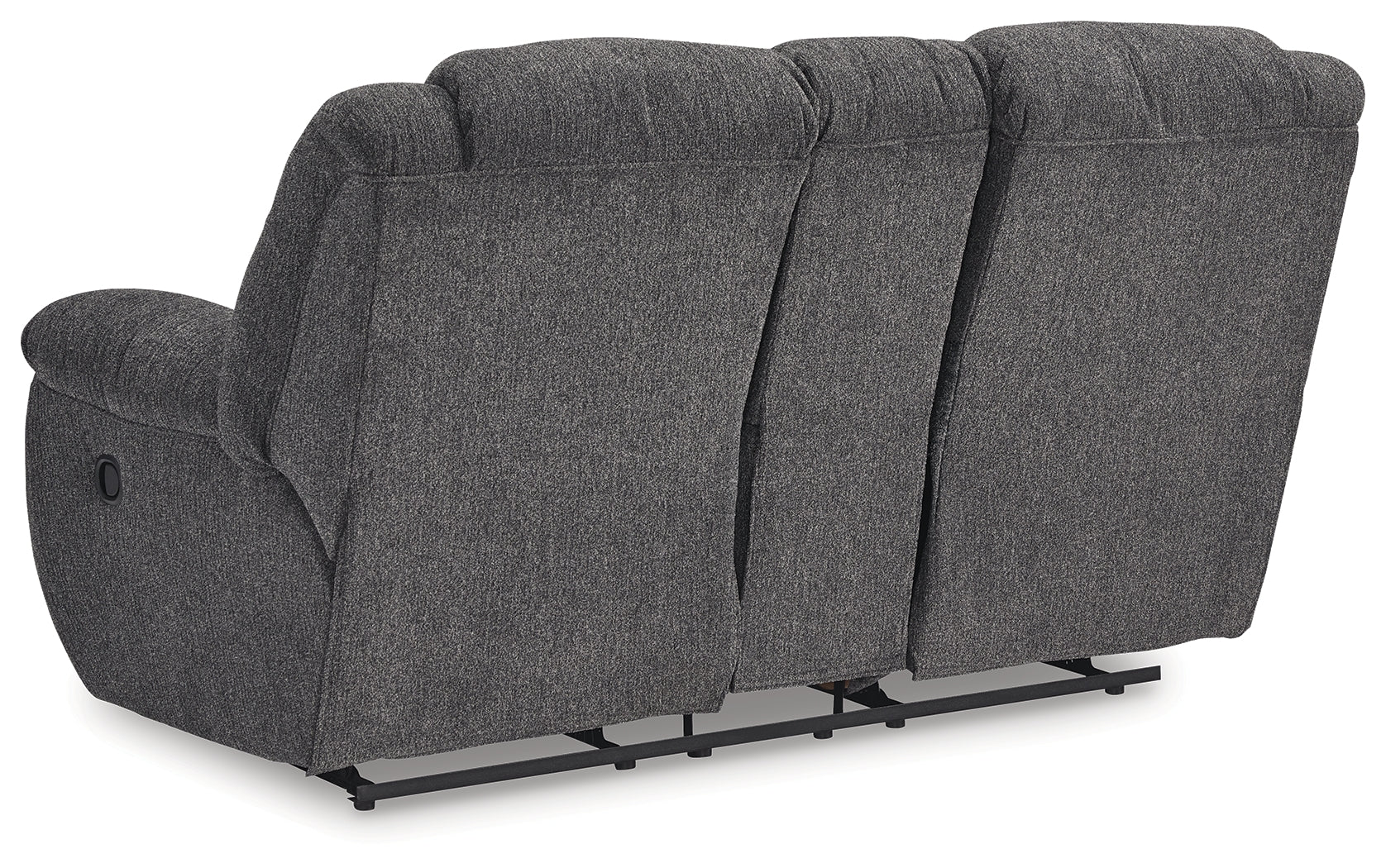 Close up details of Next-Gen Nuvella™ fabric on loveseat armrest