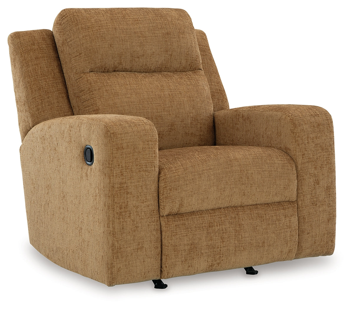 Side view of Kanlow Honey Chenille Recliner chair
