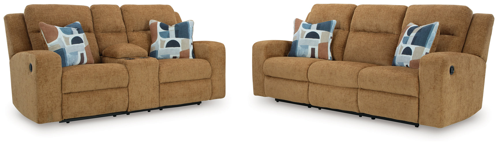 Kanlow Honey loveseat reclining position side view