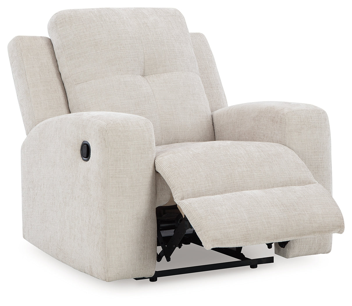 Danum Stone Chenille Recliner reclining position