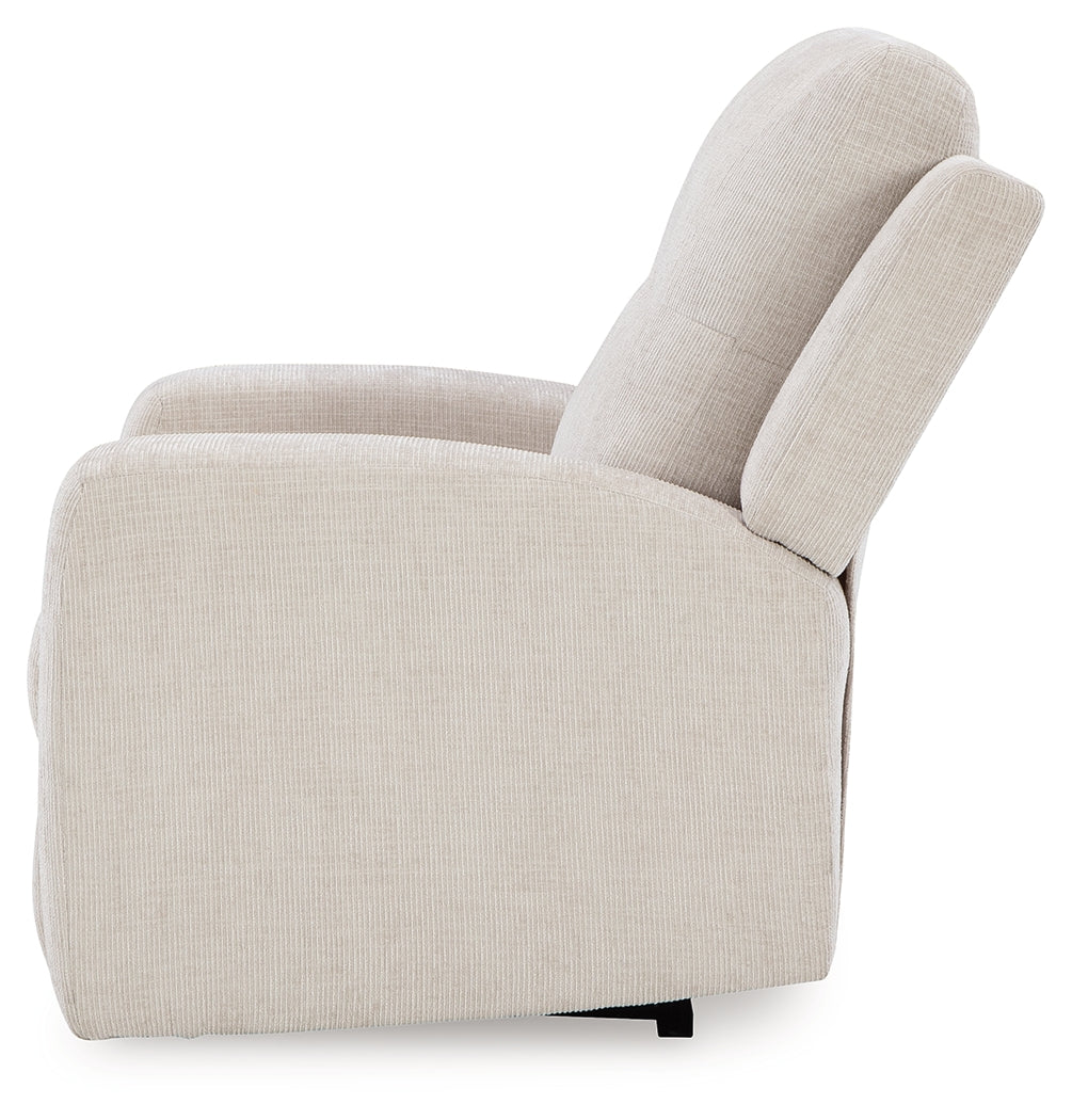 Danum Stone Chenille Recliner alternate side view
