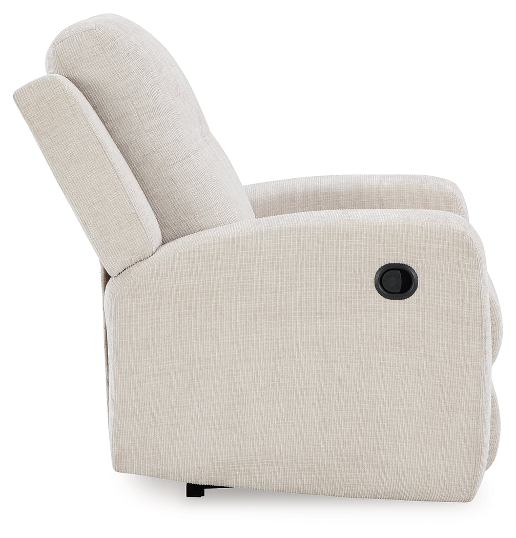 Danum Stone Chenille Recliner side perspective