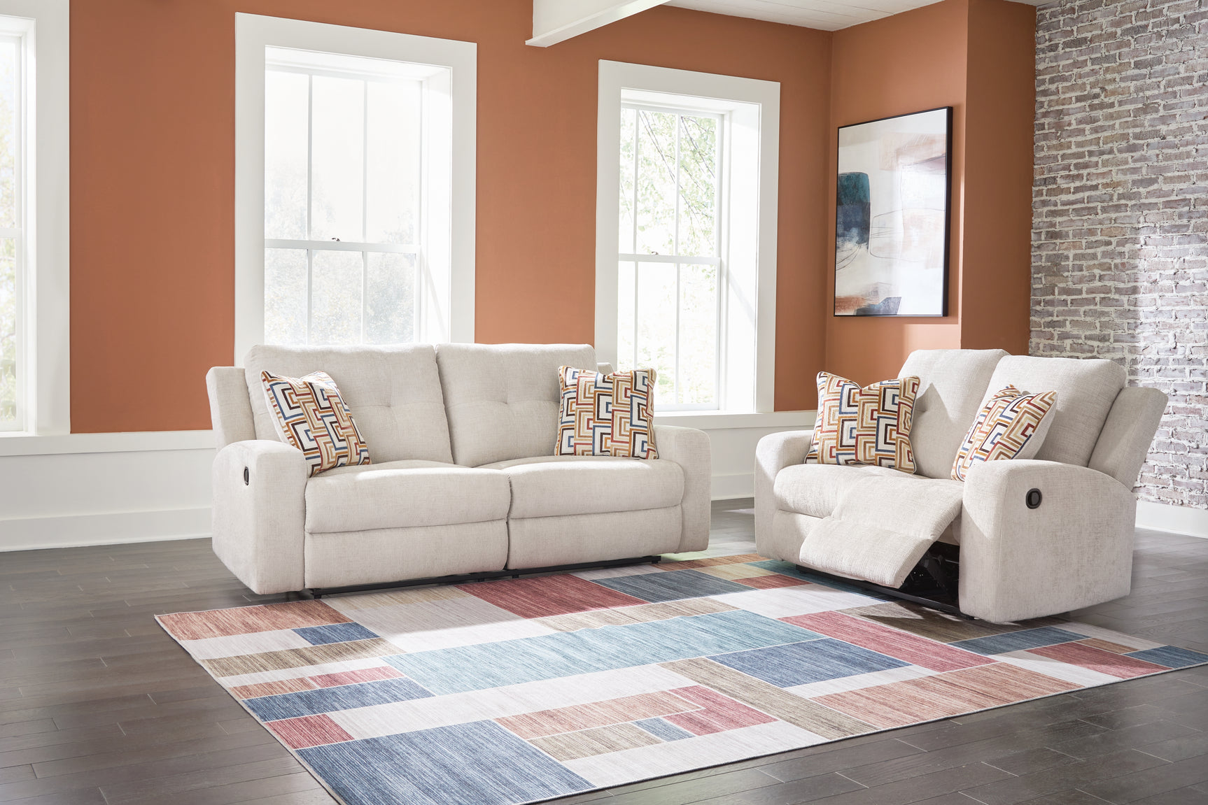 Danum Stone Reclining Loveseat front angle view