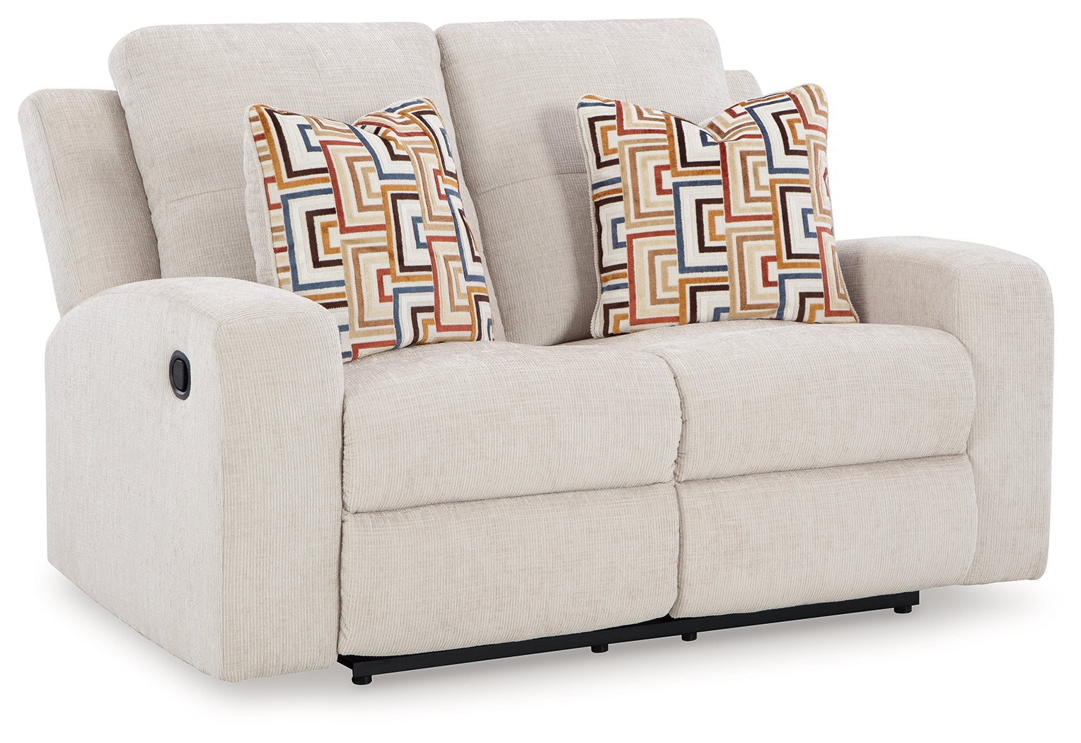 Danum Reclining Loveseat side view showing recliner open