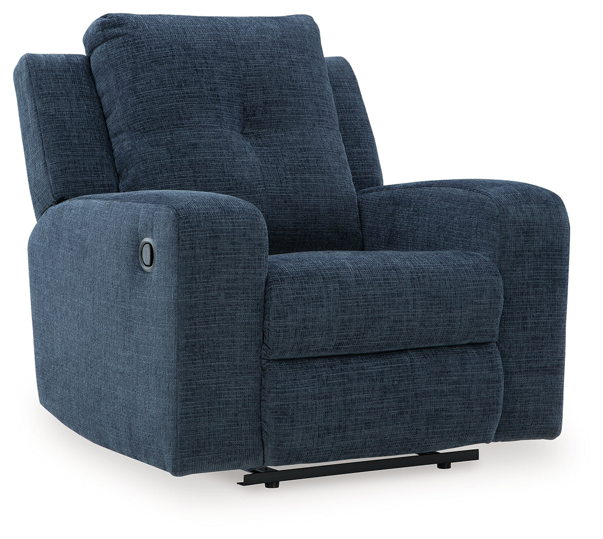 Danum Ink Chenille Recliner side view