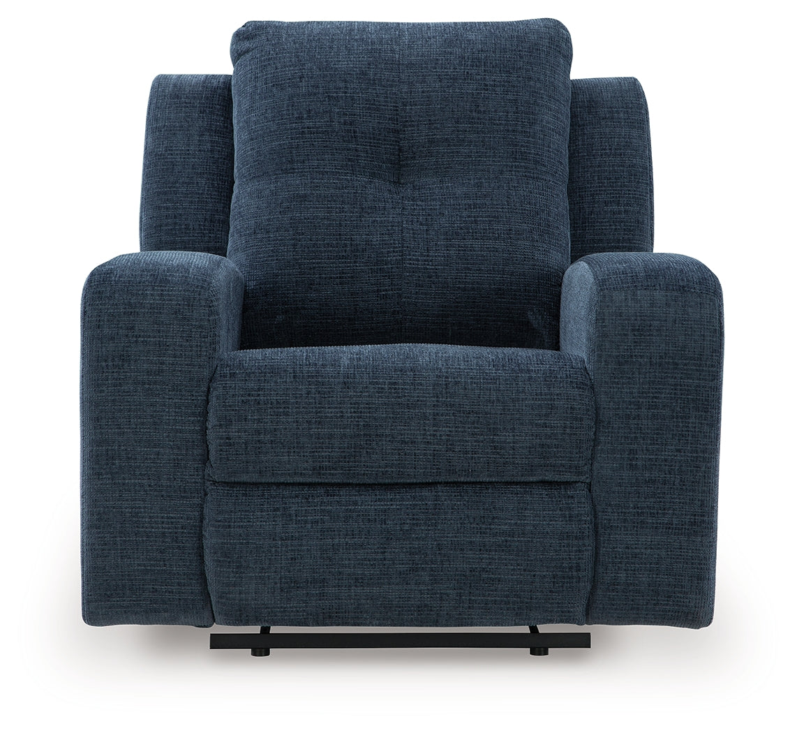 Danum Ink Chenille Recliner head-on view