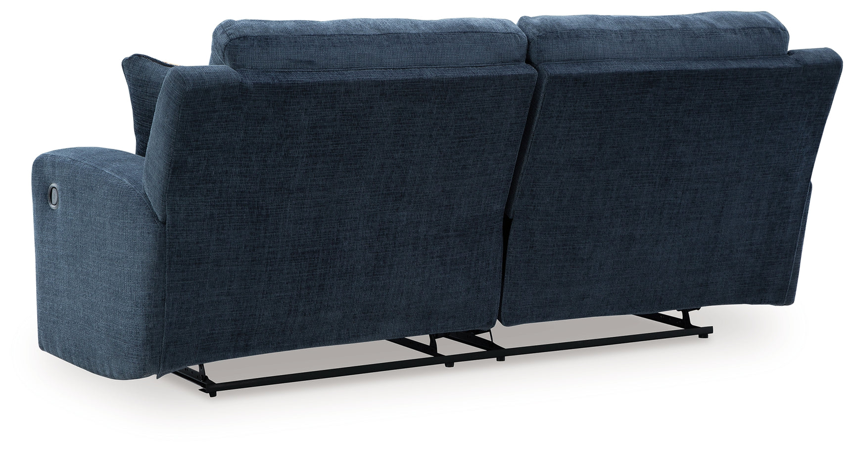 Back view of Danum Ink chenille reclining sofa