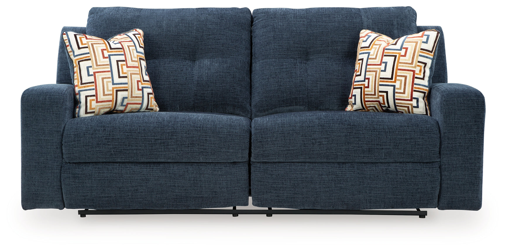 Danum Ink chenille reclining sofa head on view