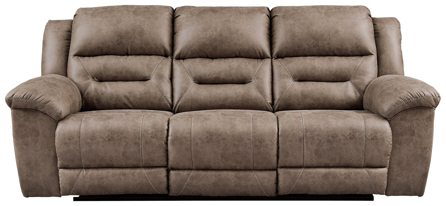 Stoneland Fossil Faux Leather Power Reclining Sofa sofa angled back view