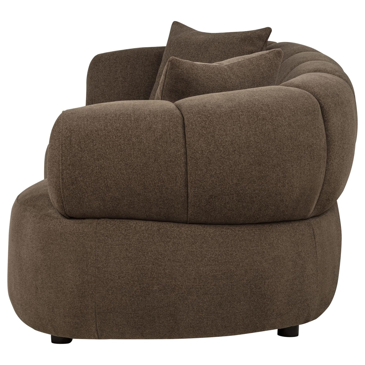 Casarin Brown Fabric Channel-Back Loveseat — product image 4
