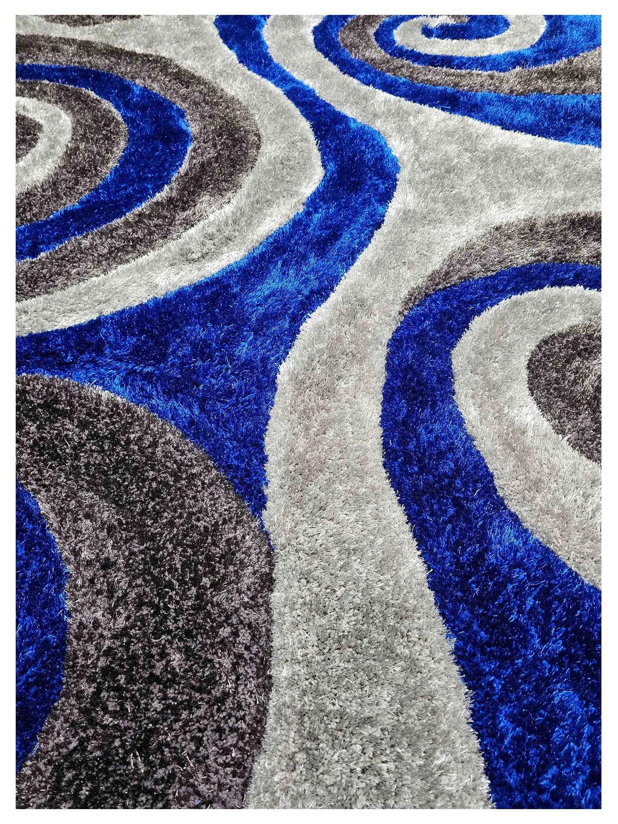 Close-up of 3D Electric Blue rug texture