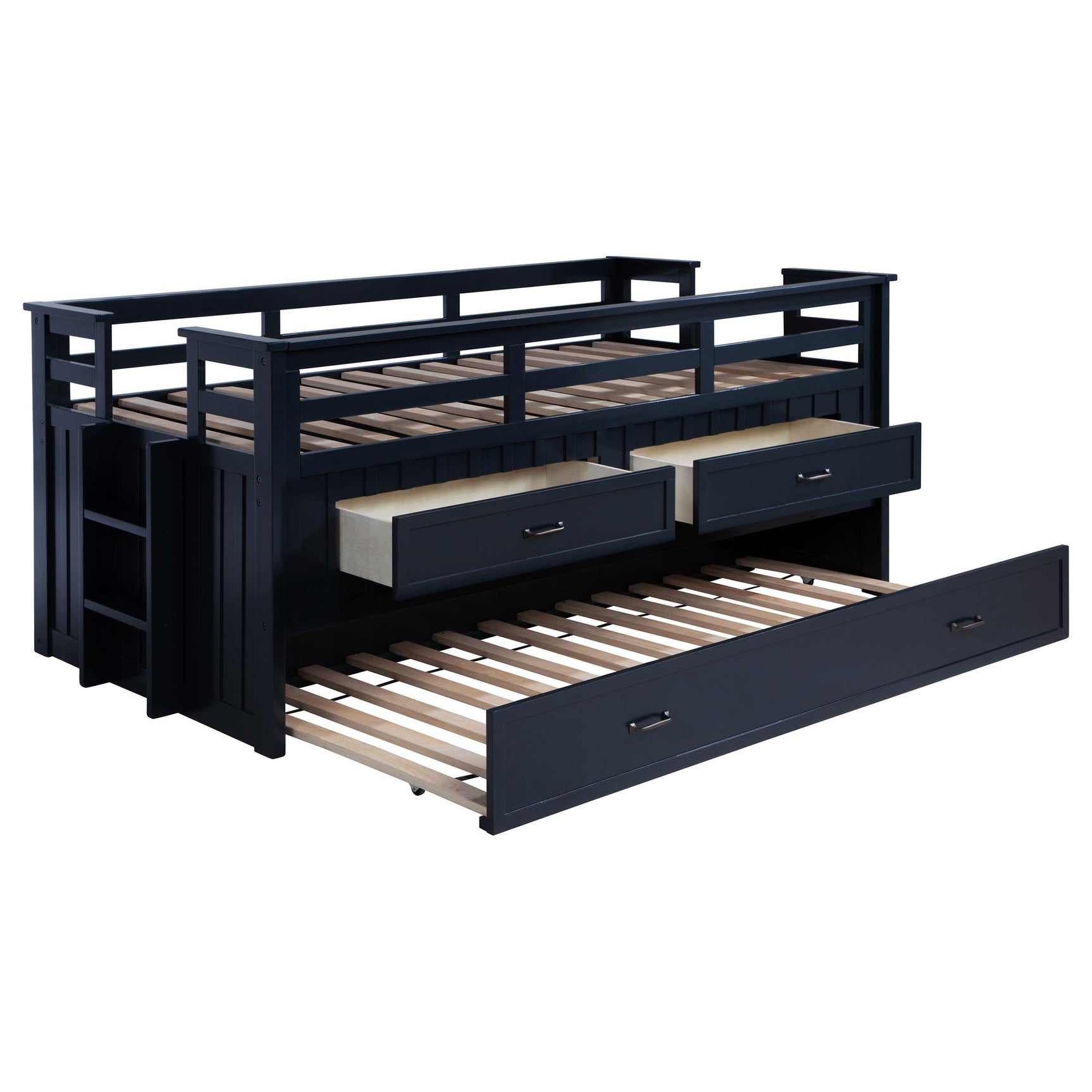 Side view showing safety guardrails on captain's bed