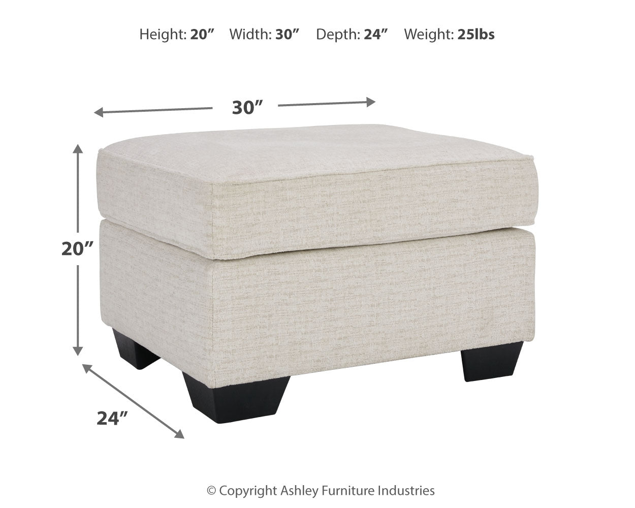 Cashton Snow Sofa, Loveseat, Chair and Ottoman