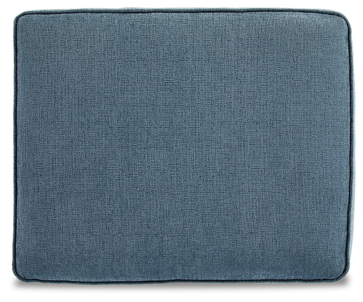 Cashton Blue Chenille Ottoman - Ella Furniture