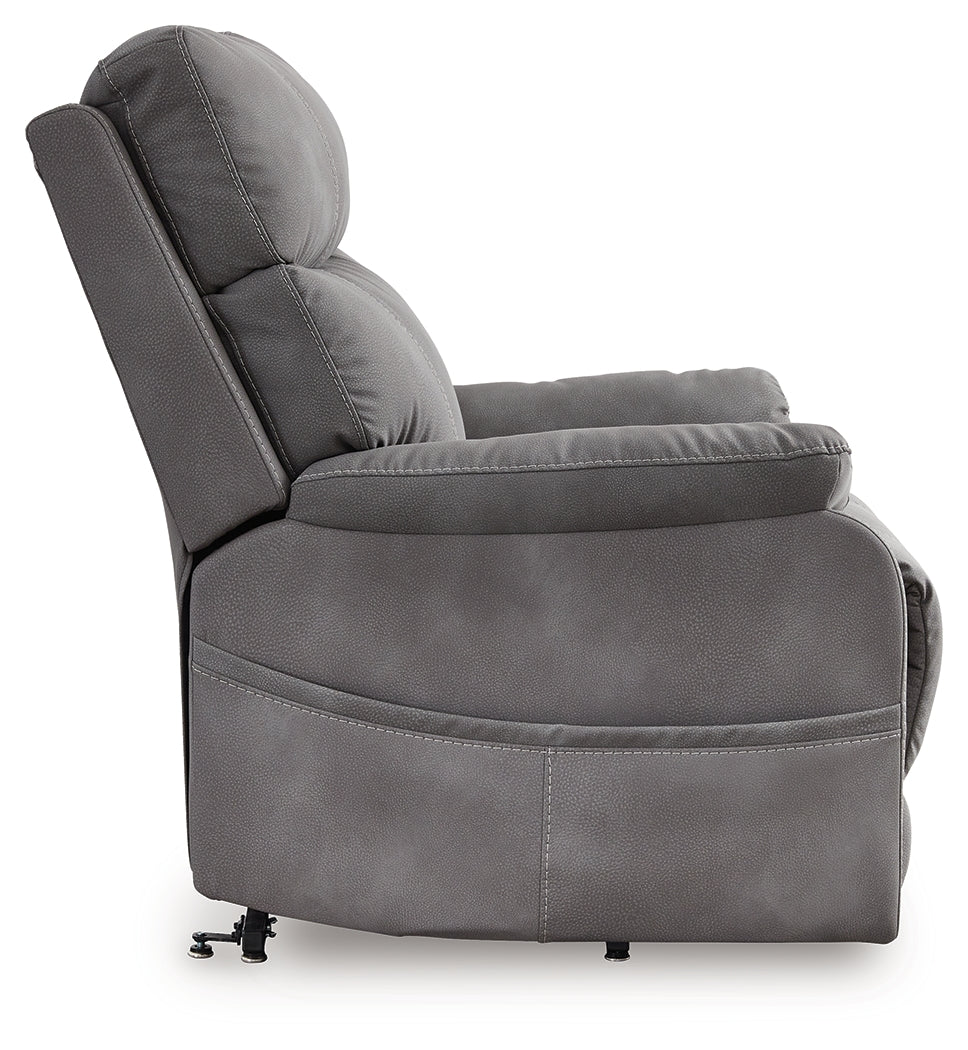 Next-Gen Durapella Slate Microfiber Power Lift Recliner side profile