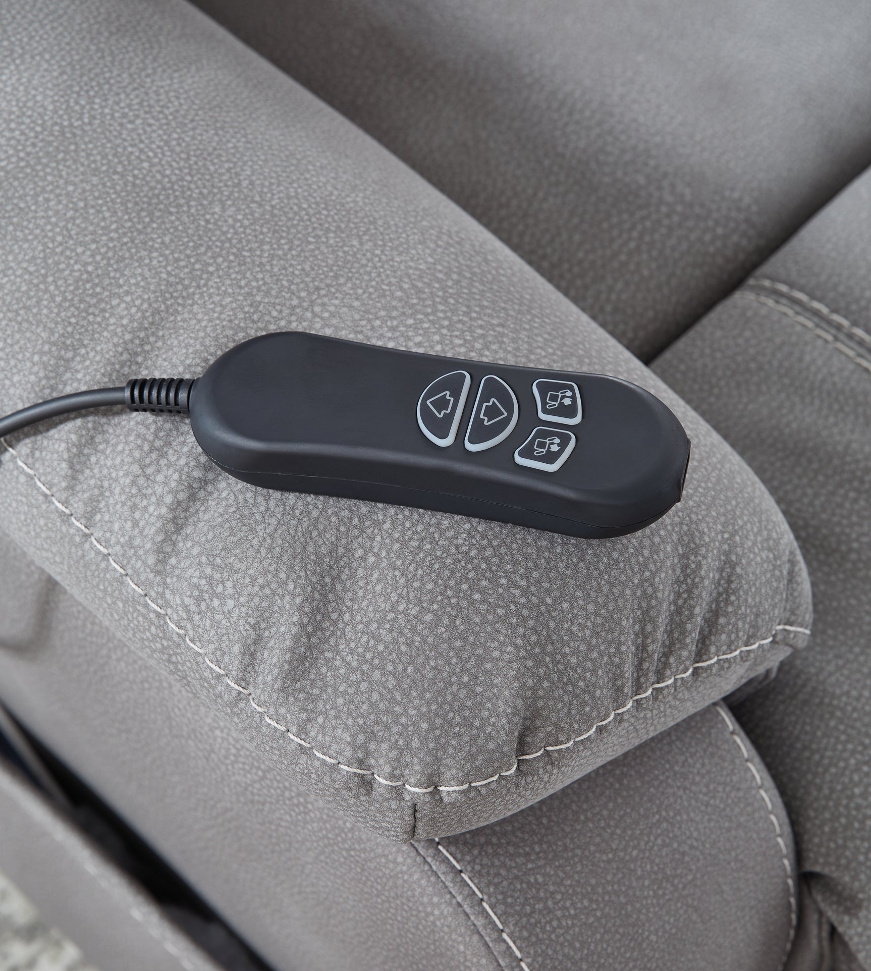 Next-Gen Durapella Slate Microfiber Power Lift Recliner remote control detail