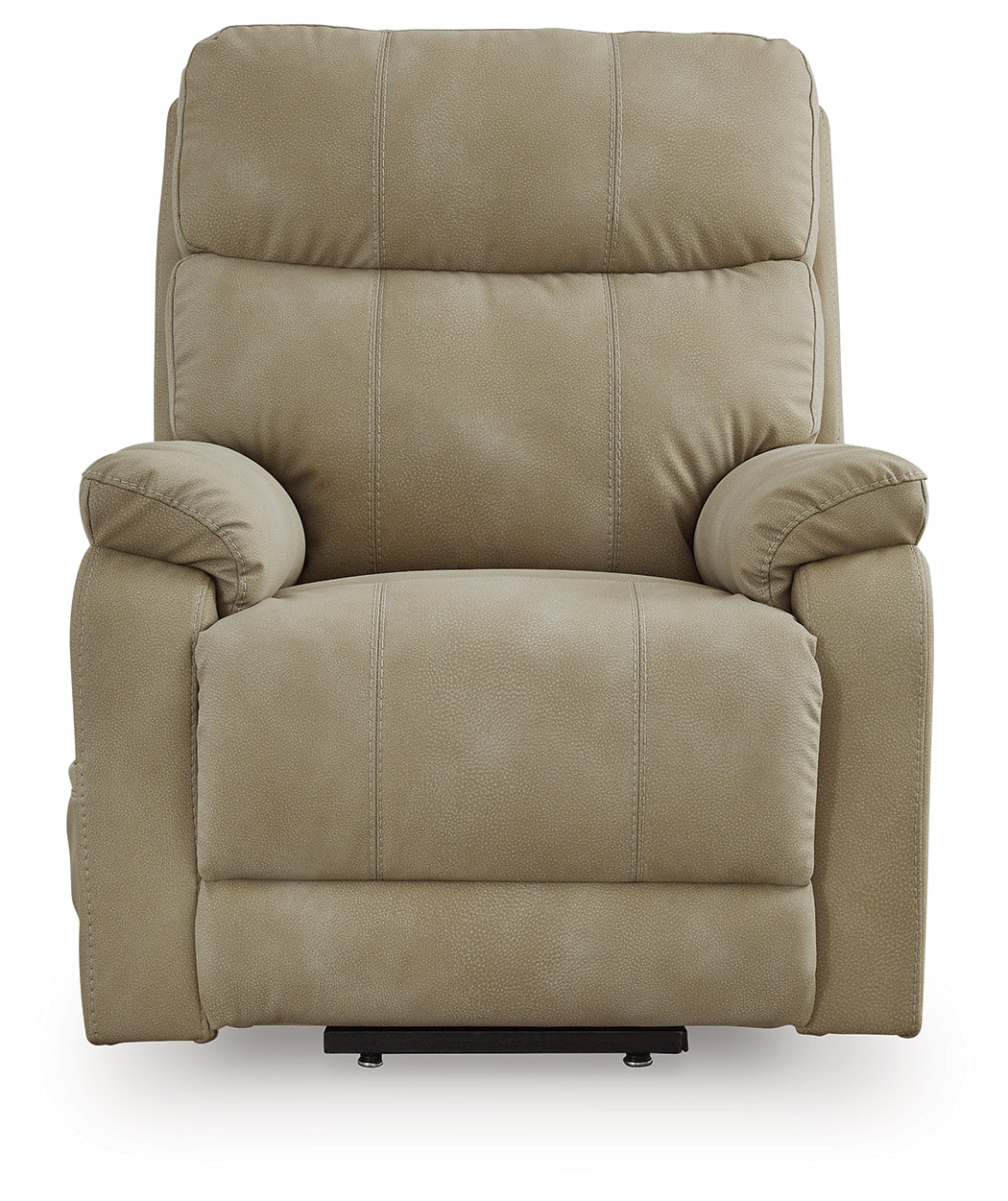 Next-Gen Durapella Sand Microfiber Power Lift Recliner reclined position