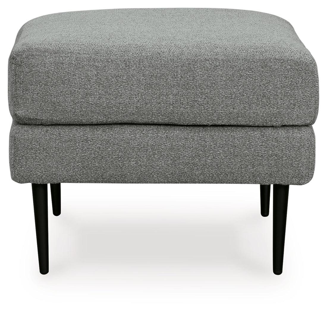 Close-up of chevron chenille upholstery on Hazela Ottoman