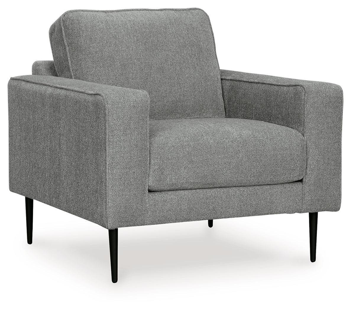 Hazela Charcoal Chenille Chair front view