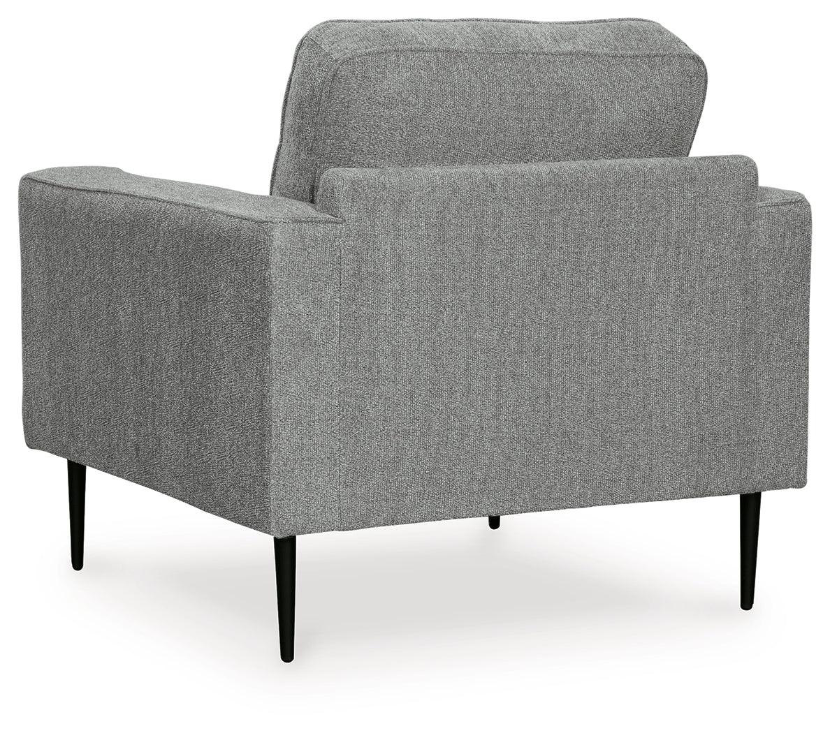 Hazela Charcoal Chenille Chair back view