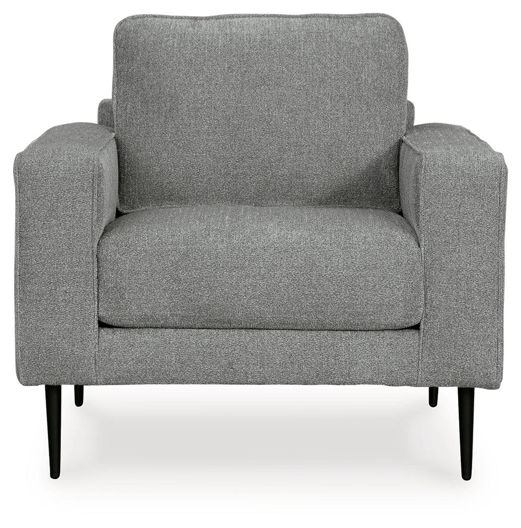 Hazela Charcoal Chenille Chair head-on view