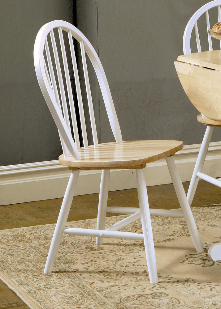 Cinder Windsor Side Chairs Natural Brown And White (Set Of 4) - Ella Furniture