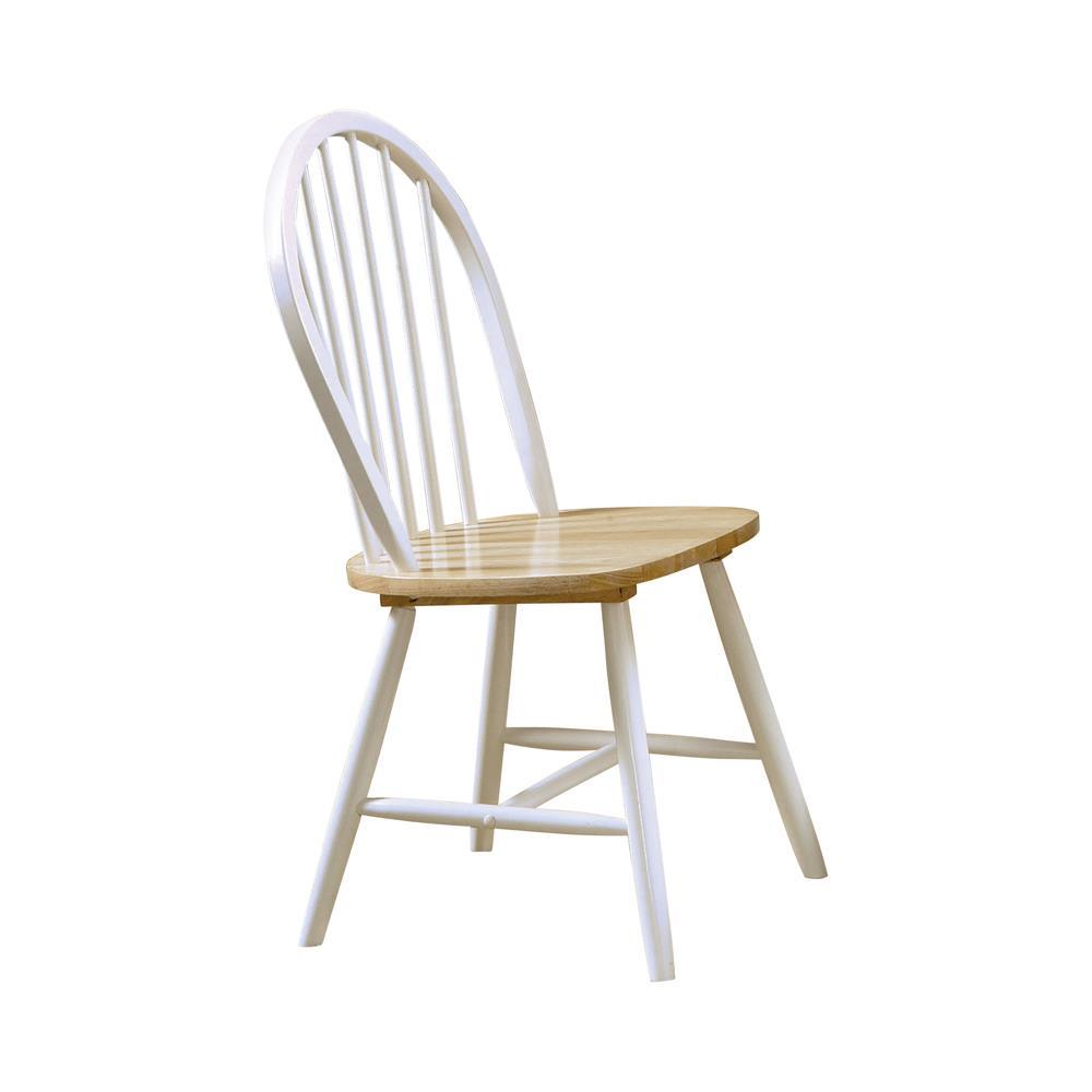 Cinder Windsor Side Chairs Natural Brown And White (Set Of 4) - Ella Furniture