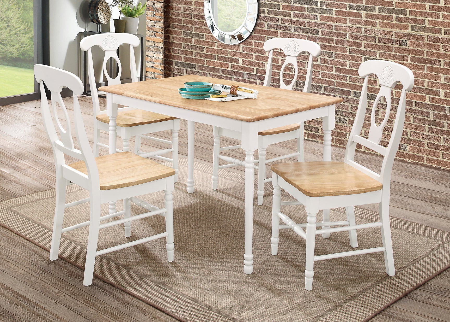 Wide room view of G4147 dining room set in home setting