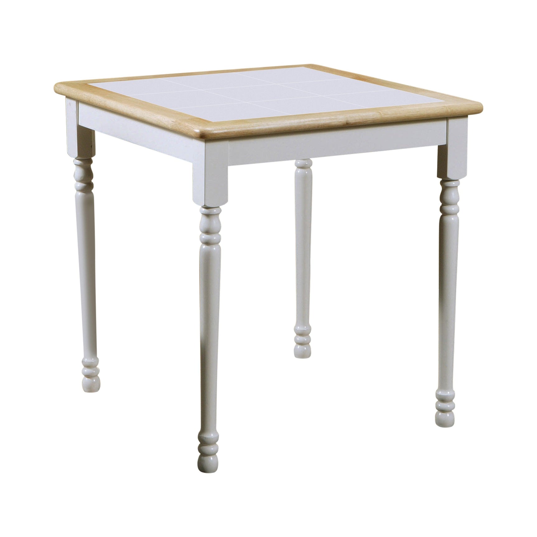 Room setting showing G4191 natural brown and white rectangular dining set with 2 chairs