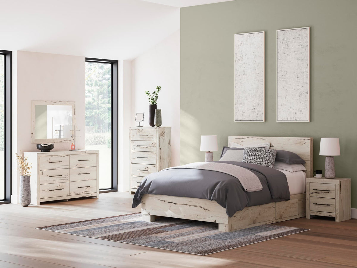 Lawroy Light Natural Queen Panel Bed with Storage — product image 11