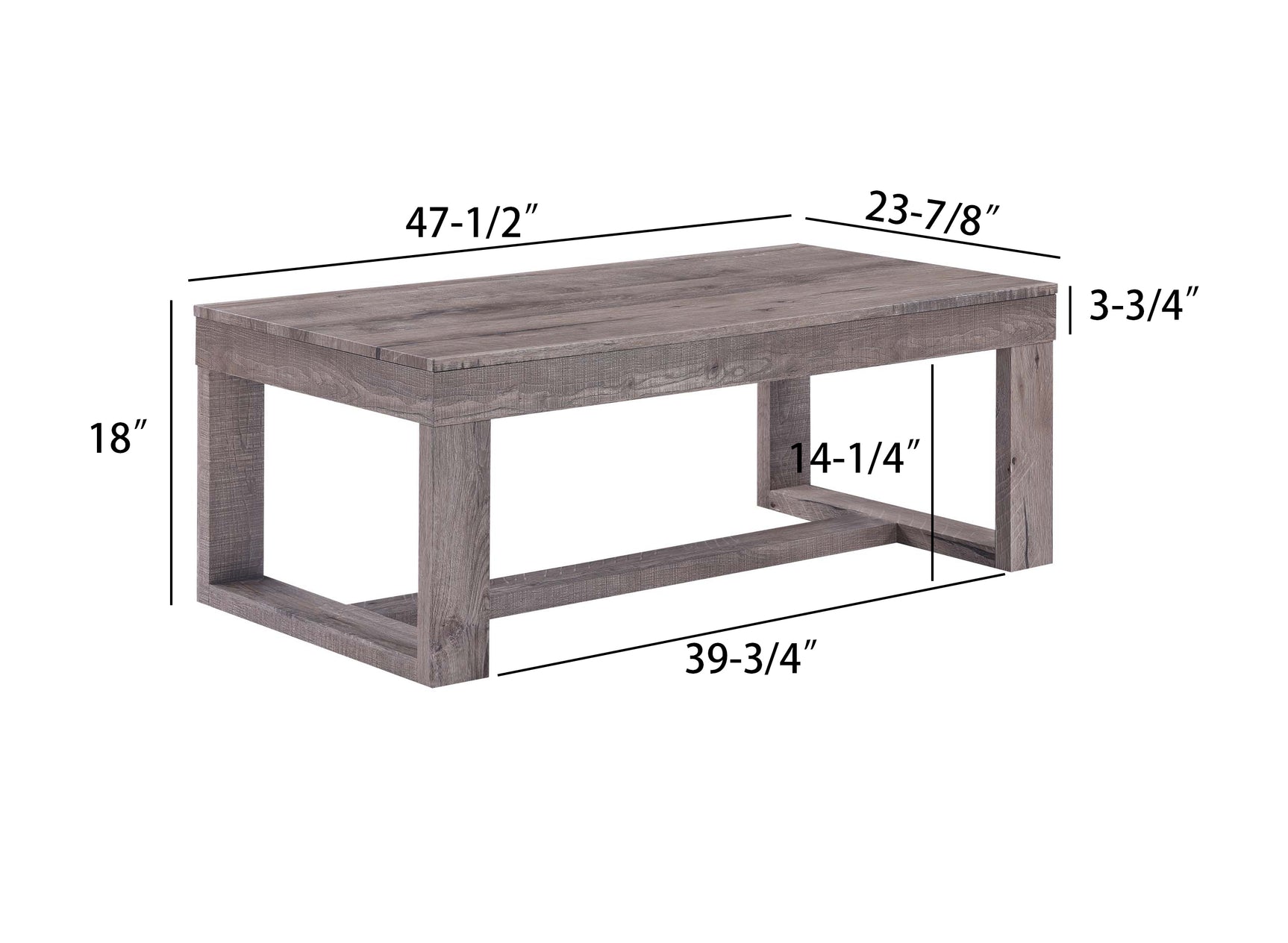 Knott Gray Coffee Table front angle