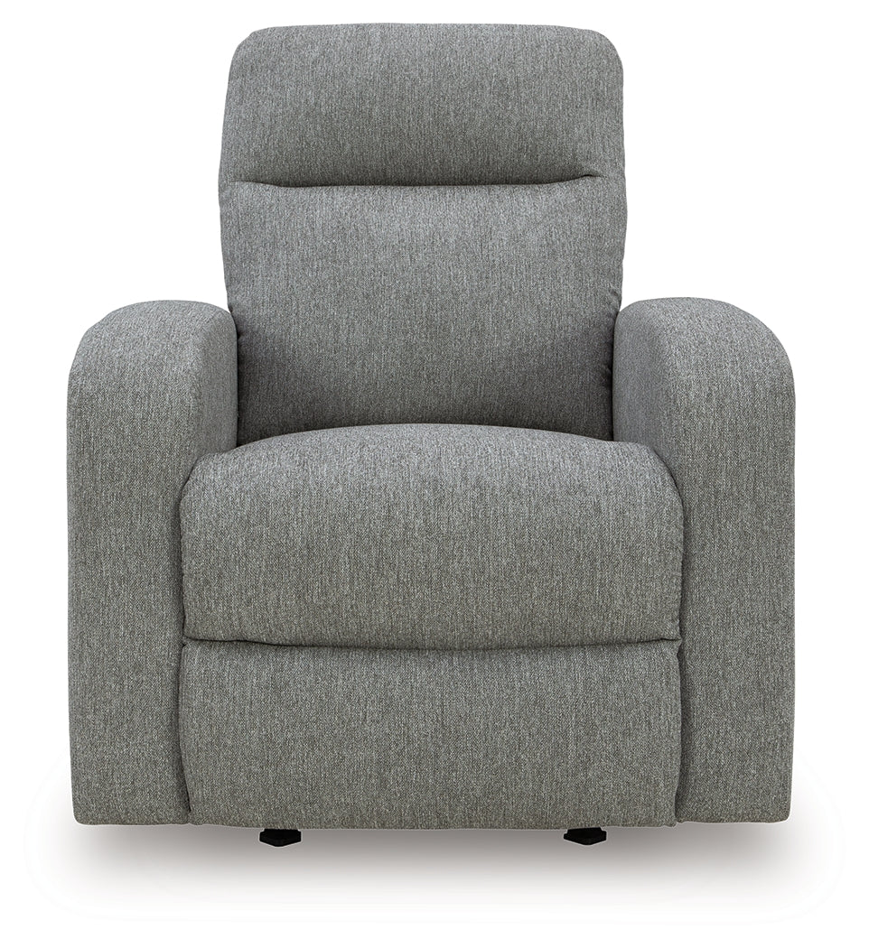 front view of Gauntlet Sterling Chenille Recliner chair