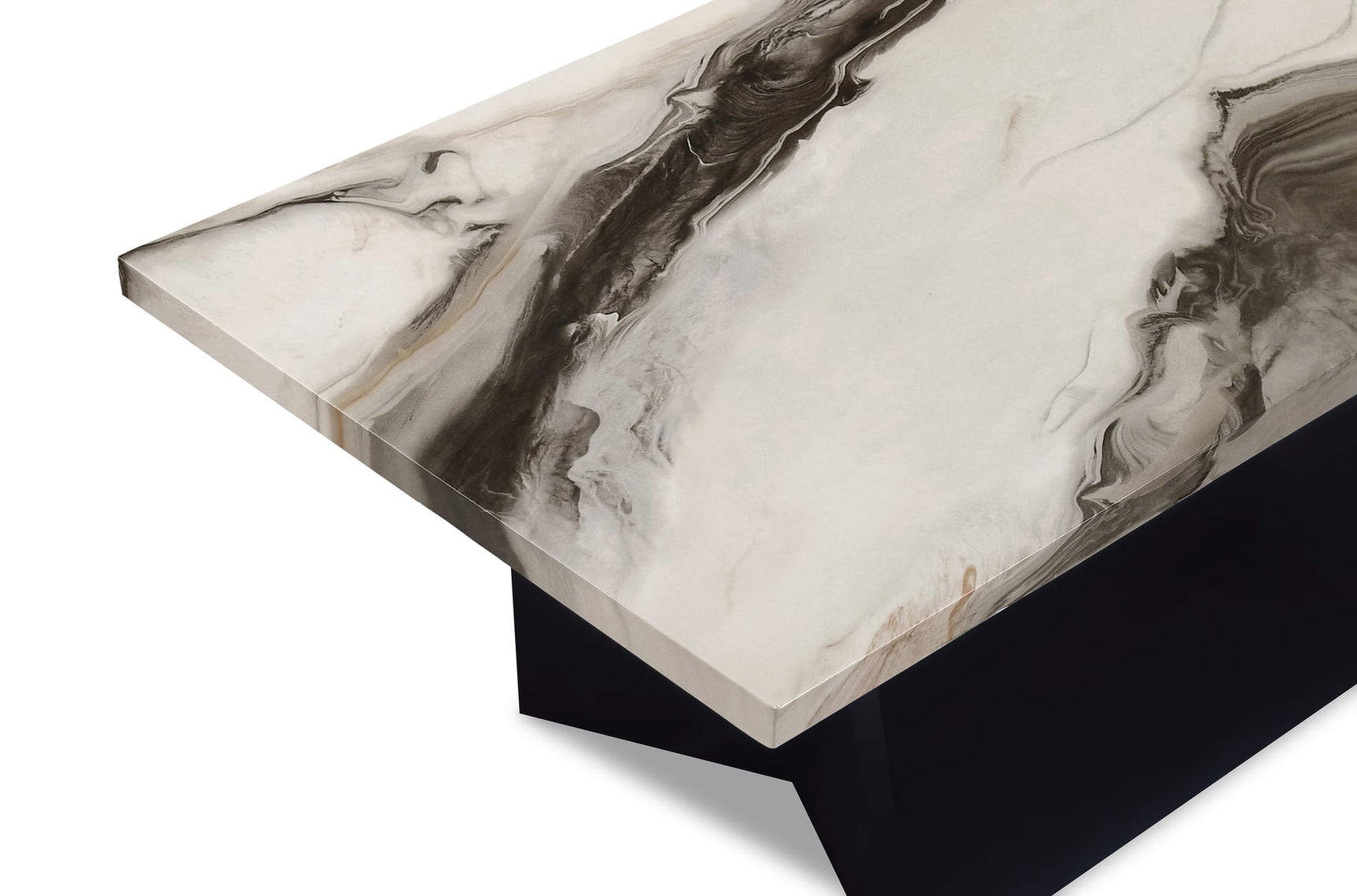 Adea 3-Piece Brown Faux Marble Coffee Table Set view 4