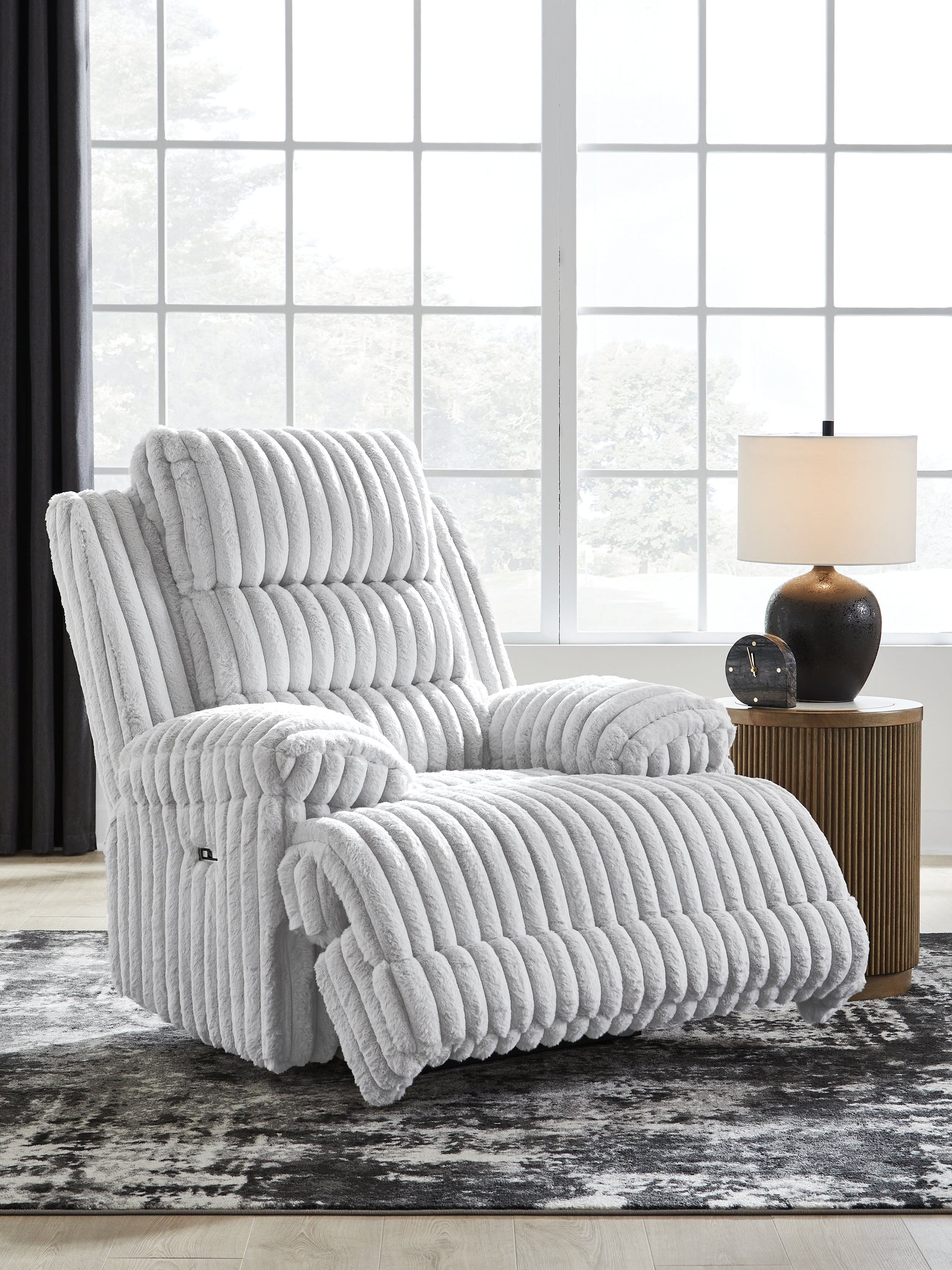 Fully reclined view of Rhines Falls Alloy Power Recliner