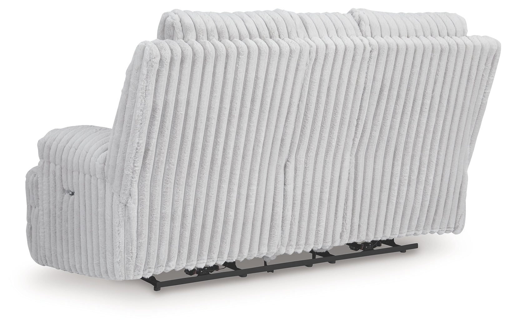 Back view of Rhines Falls Alloy Velvet Reclining Loveseat