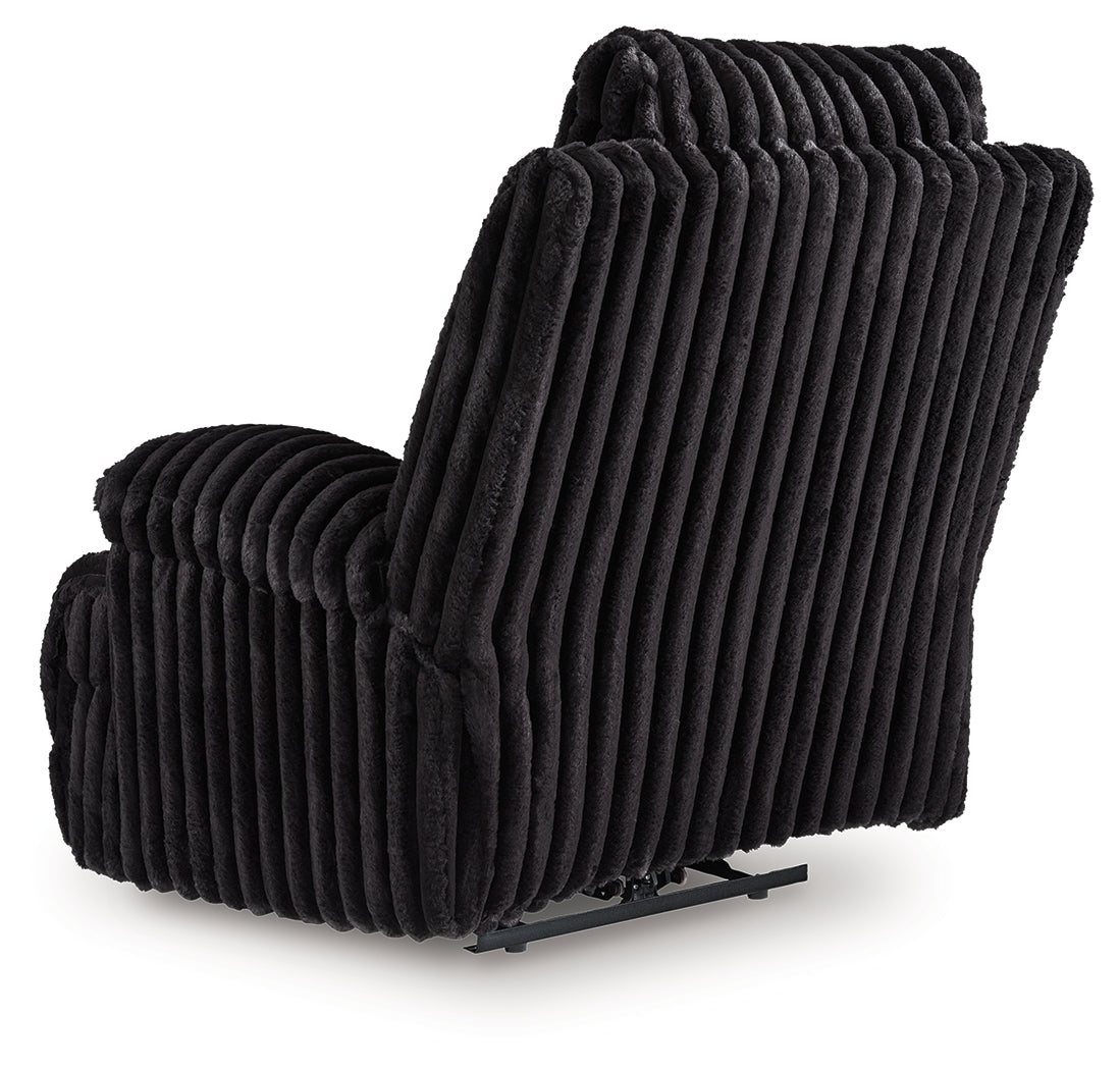 Rhine Falls Onyx Power Recliner back and side view