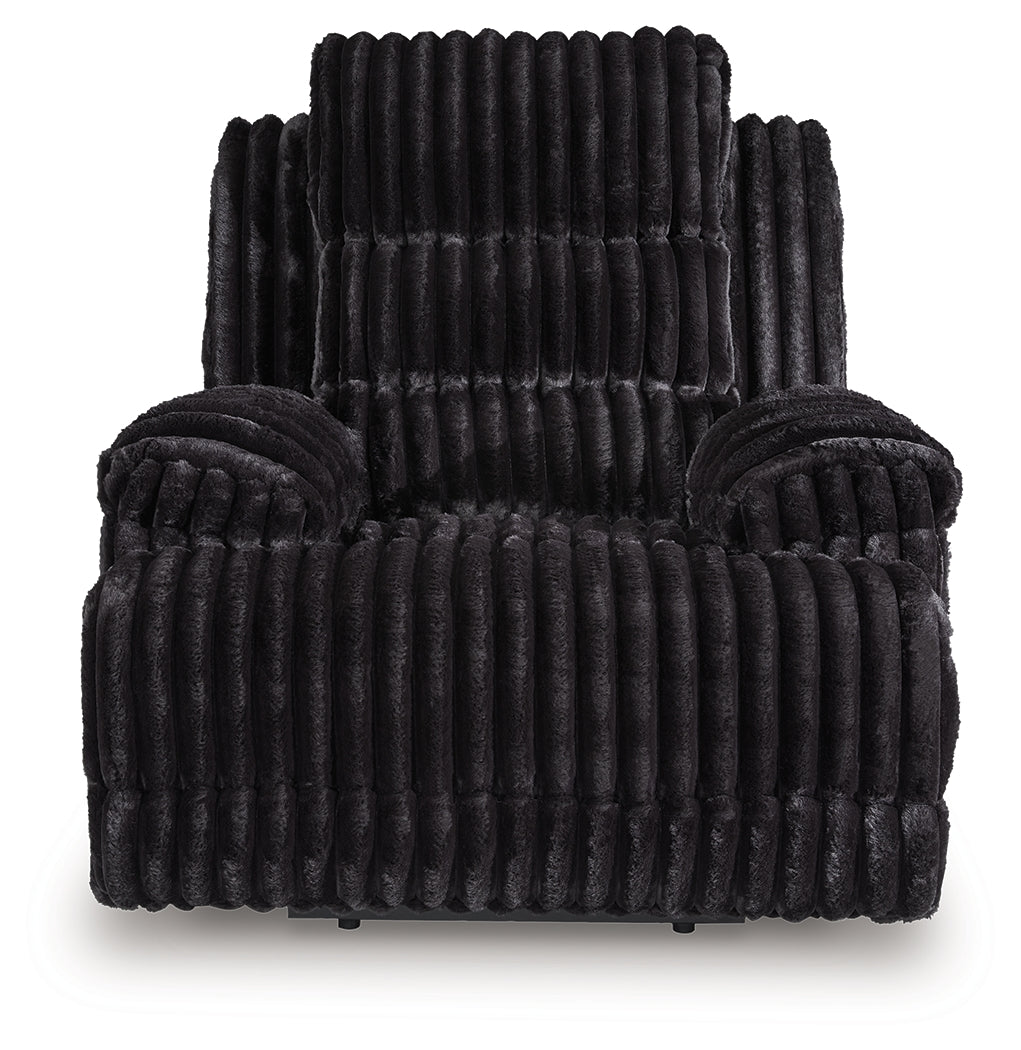 Rhine Falls Onyx Power Recliner head-on front angle