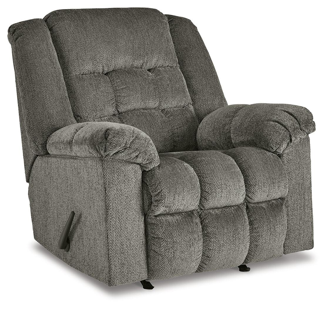 Kegler Putty Chenille Recliner side view