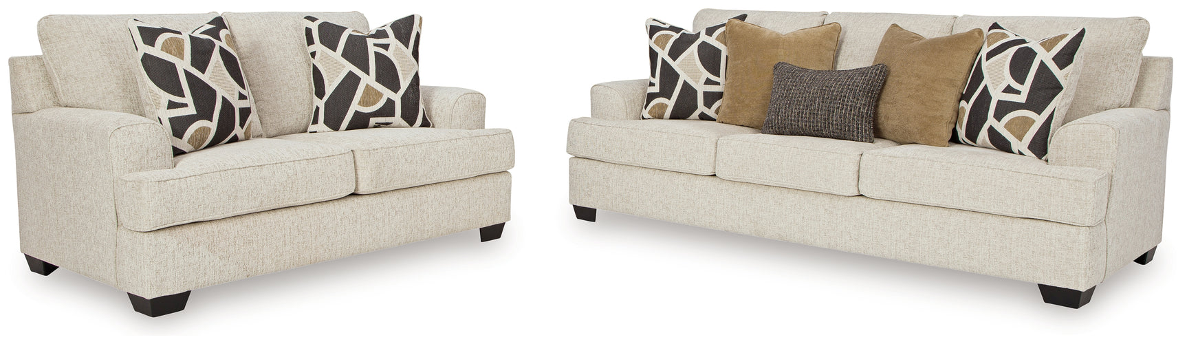 Detailed upholstery of Heartcort Quartz sofa and loveseat