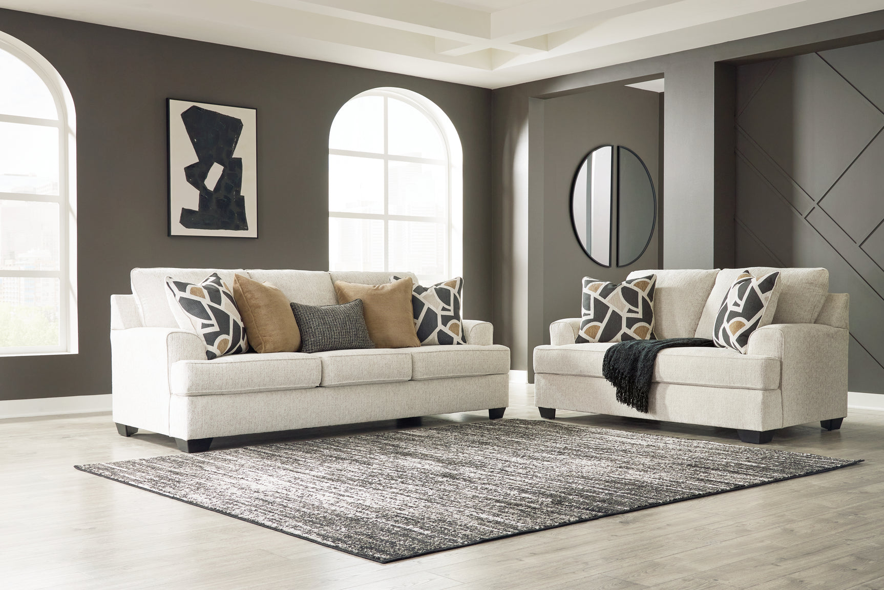 Heartcort Quartz sofa and loveseat side view