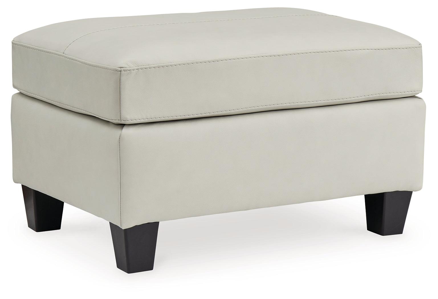 Genoa Coconut Leather Ottoman - Ella Furniture